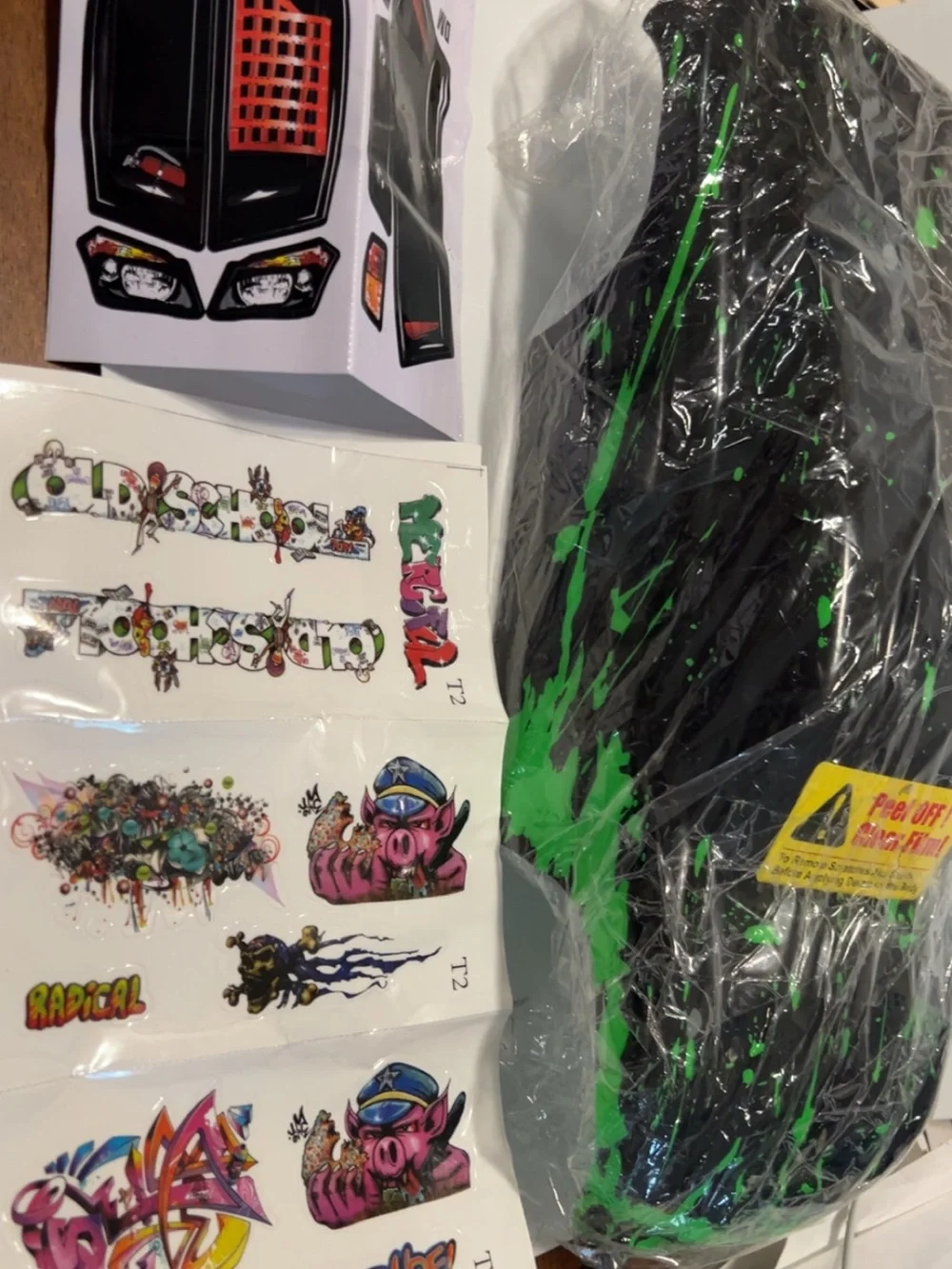 Black & Green Graphic RC Car Body Shell